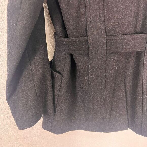 J. Crew Grey Wool Collared Button Down & Belted Dress Coat - Picture 11 of 11